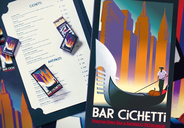 Bar Cichetti Restaurant design illustration