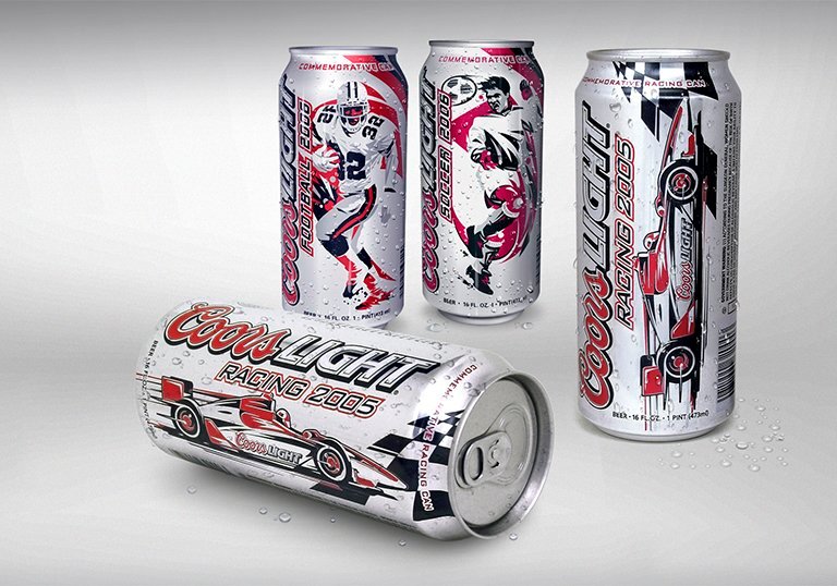 Coors Light Beer Can illustrations feature