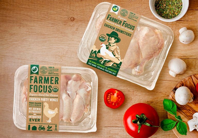 JL Design Group Farmer Focus Organic chicken package design